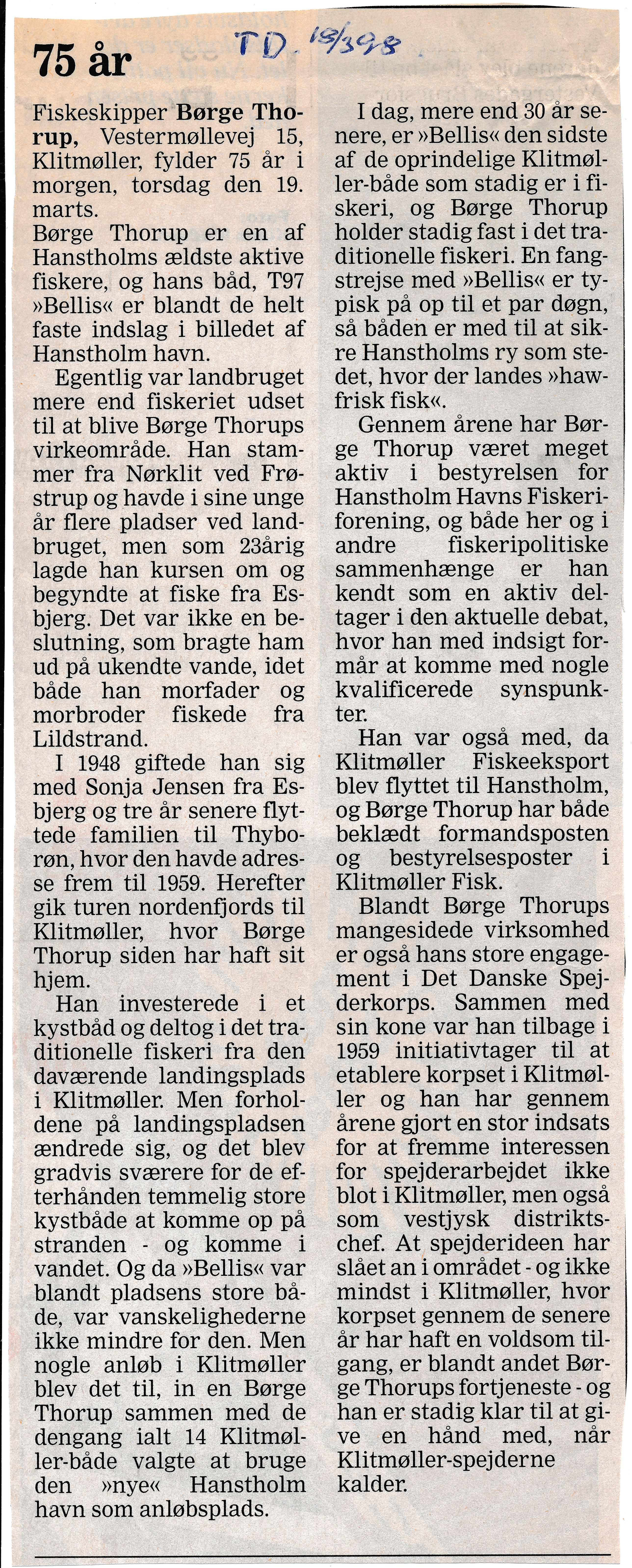 Matrnr 38k Brge Thorup 75 r 1998