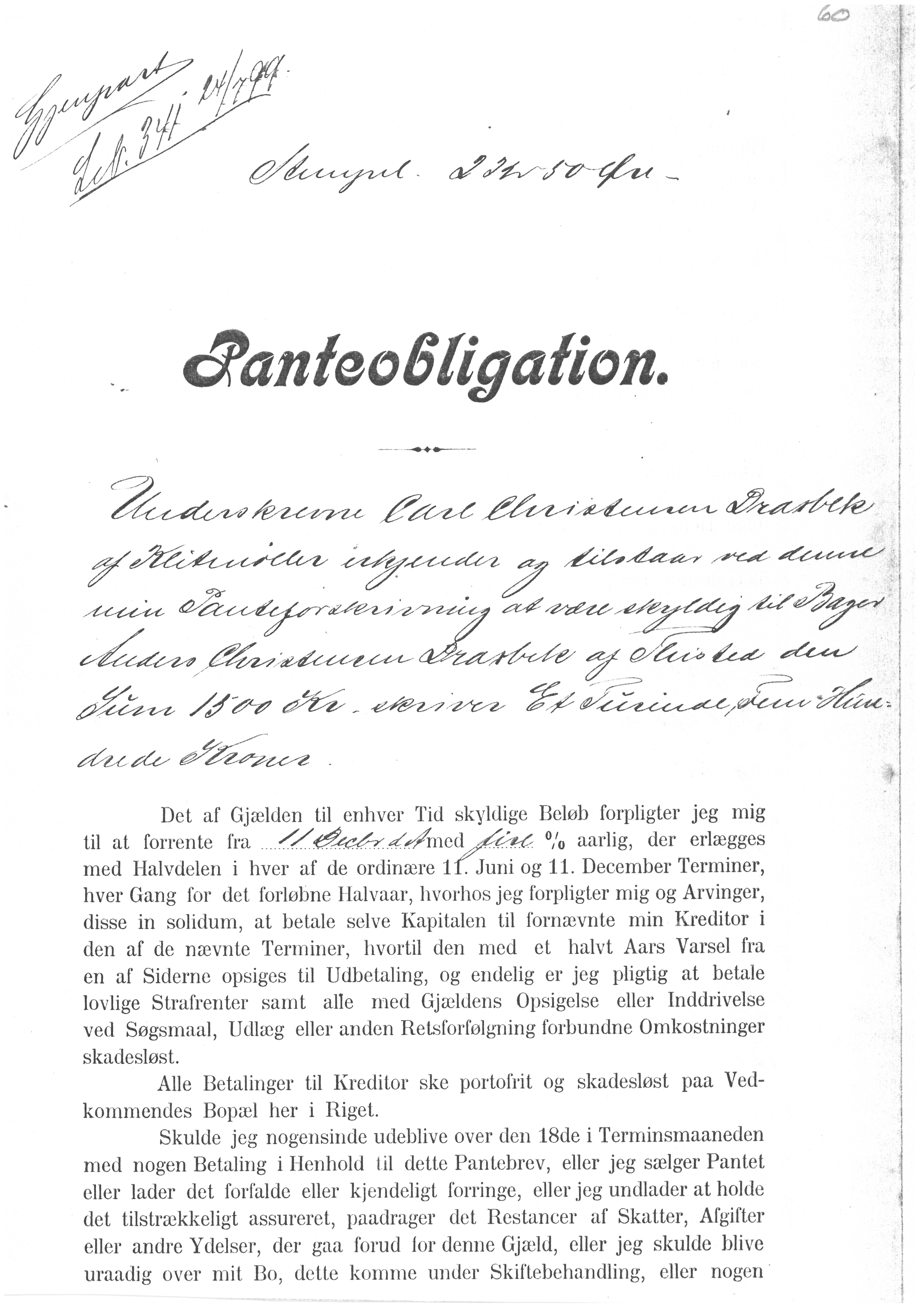 Matrnr 60 Panteobligation 1